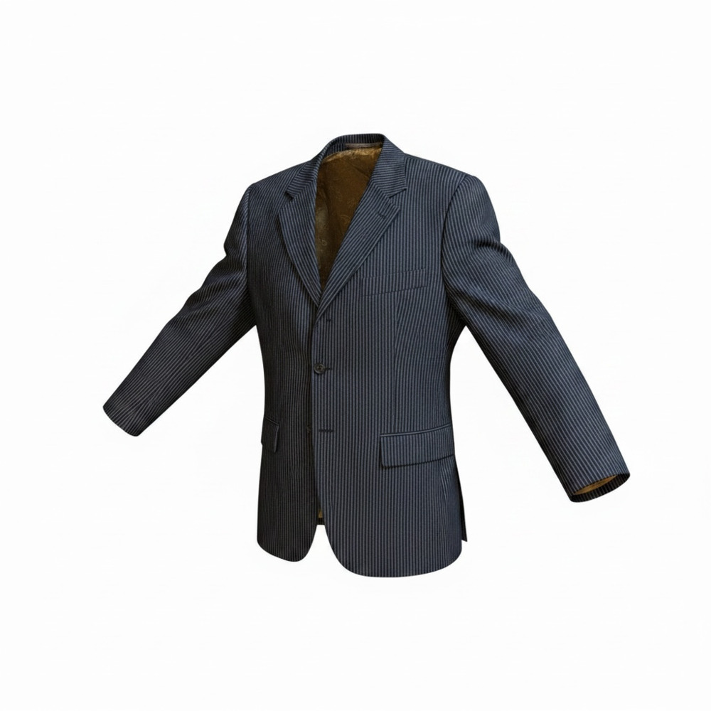 Vicci Uomo Italian Design Mens Blue Pinstripe Suit Jacket Blazer